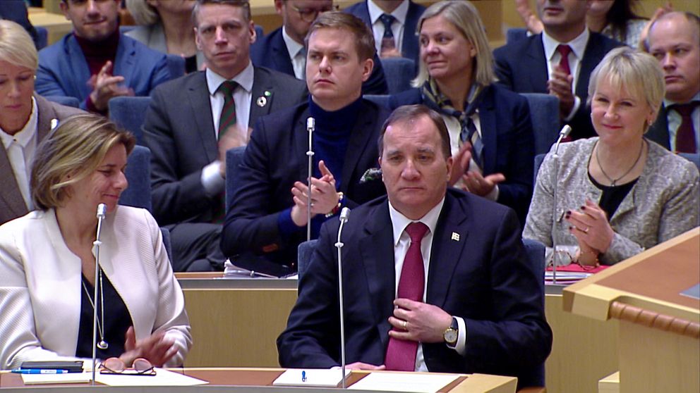 Stefan Löfven i riksdagen.