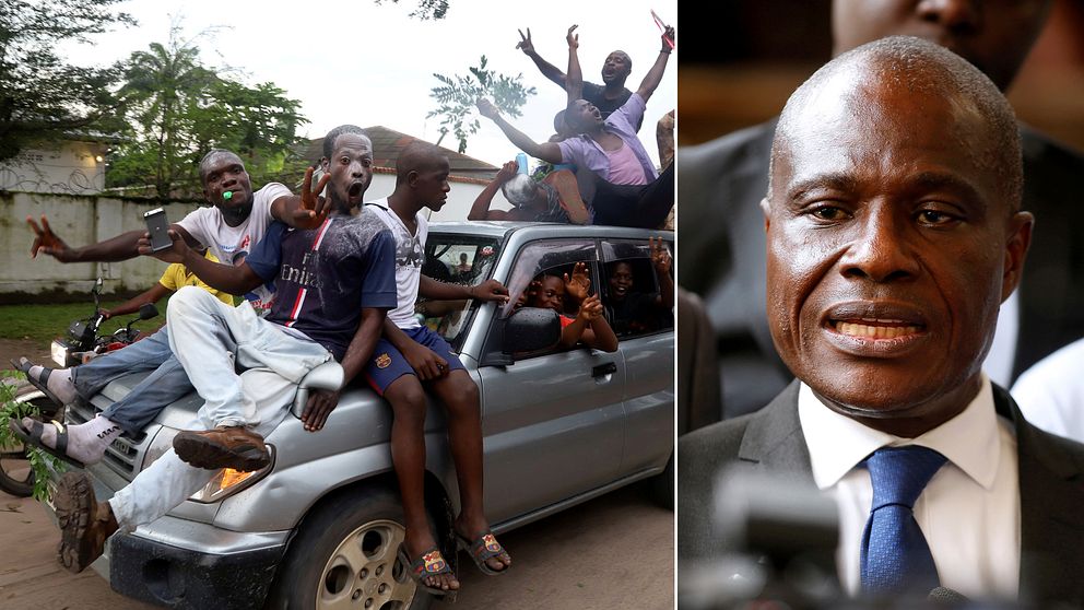 Till vänster anhängare till Félix Tshisekedi som jublande åkte ut på gatorna efter domstolens beslut. Till höger Martin Fayulu som kallar beslutet för en ”konstitutionell statskupp”.