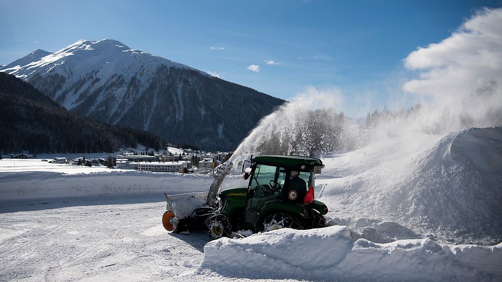 Förberedelser inför toppmötet i Davos.