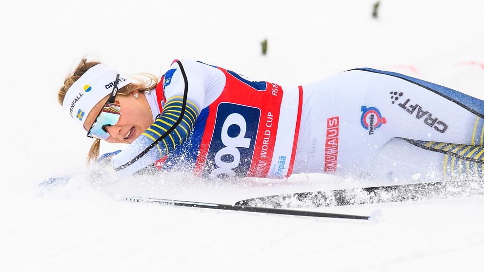 Stina Nilsson efter sträckningen i Otepää.