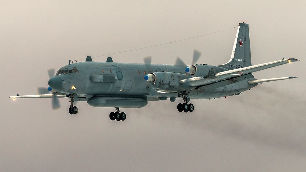 Arkivbild: Ett ryskt Il-20 signalspaningsflygplan utför ett uppdrag i mars 2017