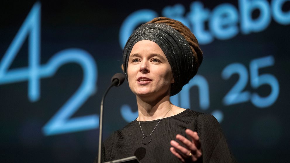 Kulturminister Amanda Lind (MP) på Göteborg filmfestival.