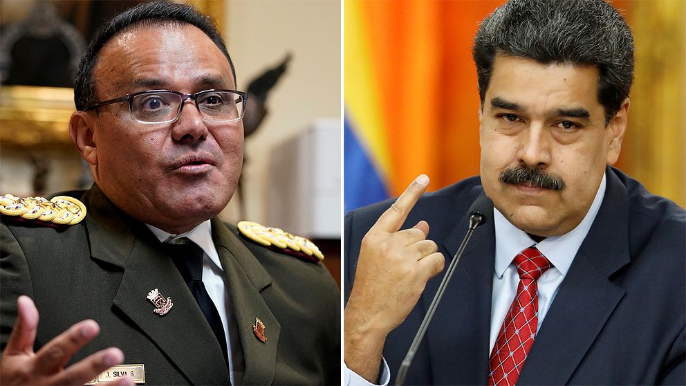 Överste José Luis Silva och president Nicolas Maduro