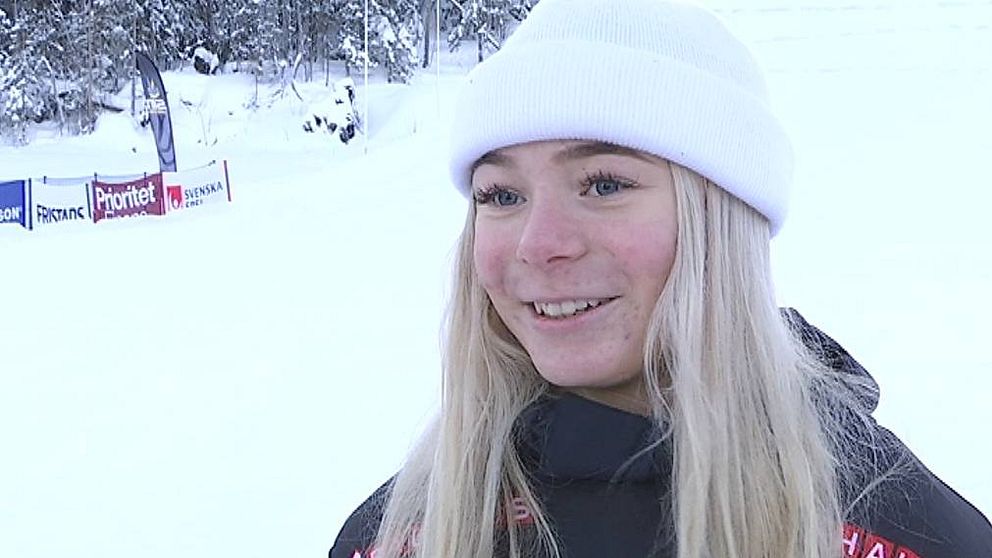 Novalie Engholm från Härnösand tog SM-guld i snowboardens Big air på tisdagen.
