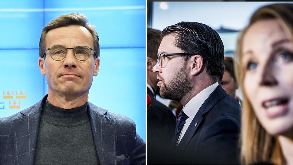 Moderatledaren Ulf Kristersson, Sverigedemokraternas Jimmie Åkesson och Centerpartiets Annie Lööf.