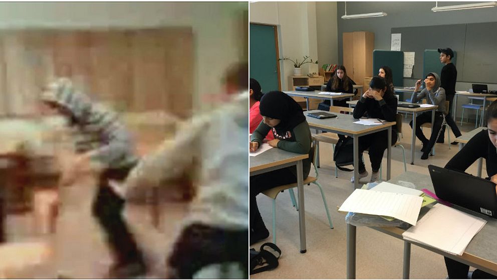 Högstadiet på Rosengårdskolan 2013 och 2019.