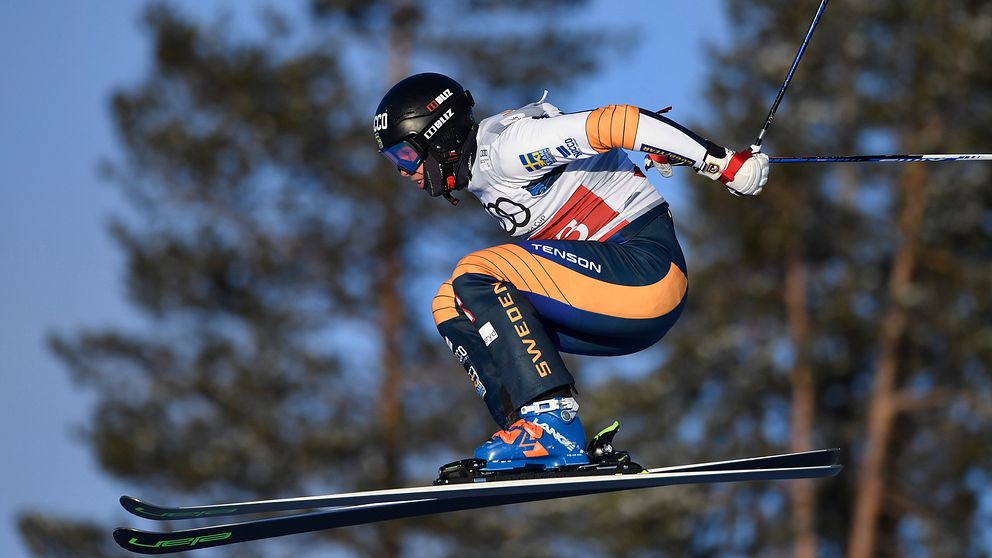 Skicrossåkaren David Mobärg hade bästa kvaltid av svenskarna i VM som avgörs i USA. Arkivbild.