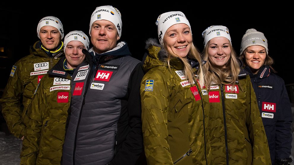 Det svenska alpinlandslaget i teknikgrenarna.