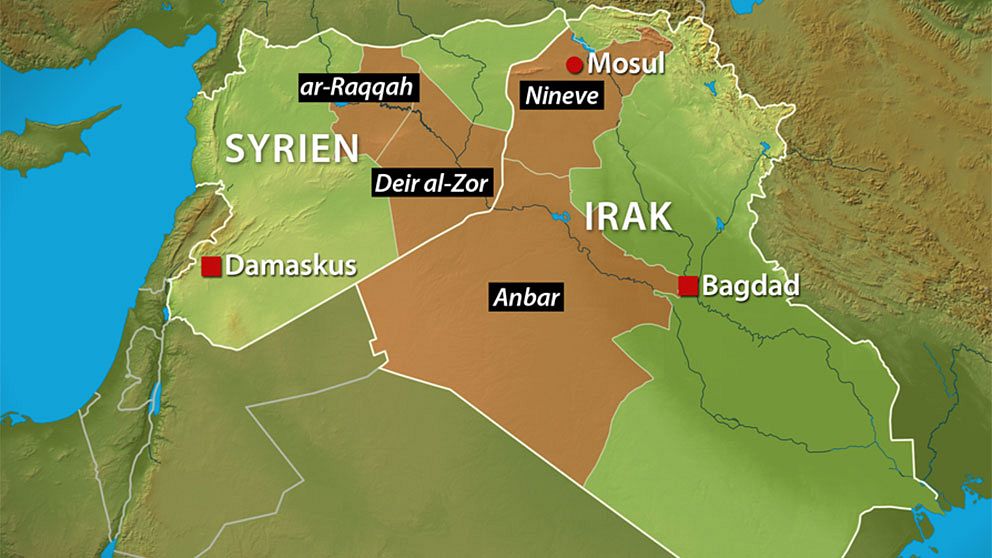 De provinser där IS har erövrat mycket terräng bildar ett sammanhängande område.