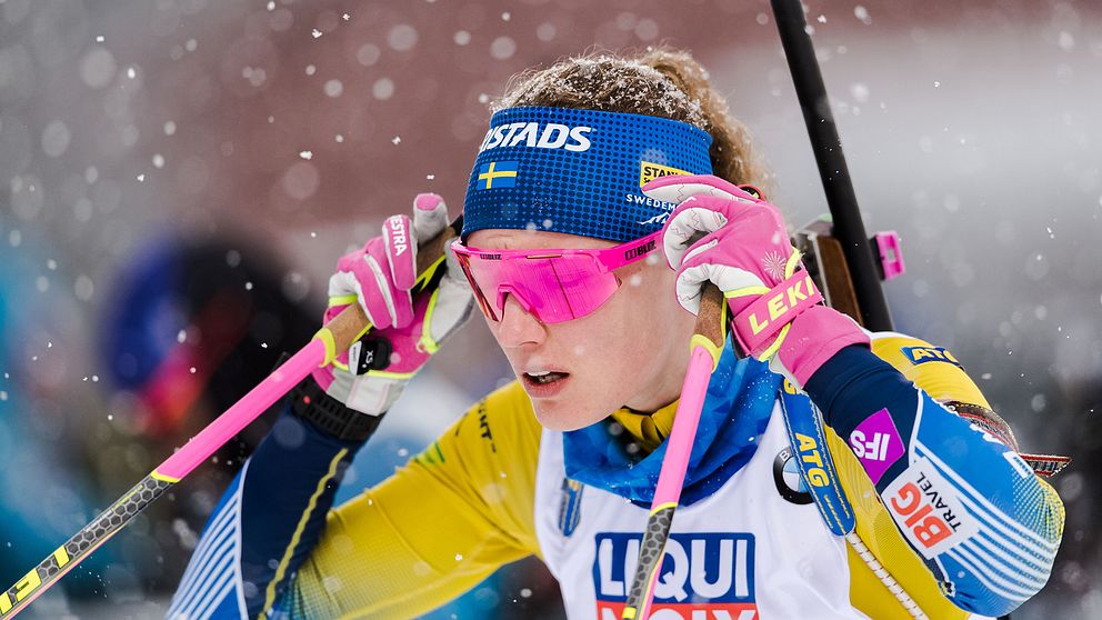 Hanna Öberg kör sprinten i VM.