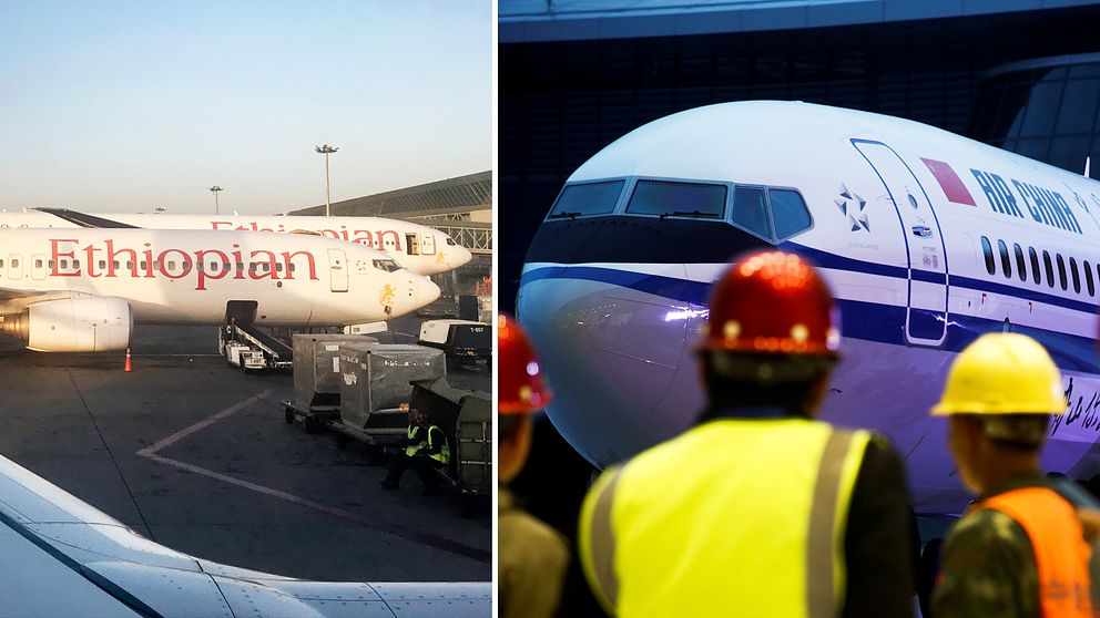 Flygplan av modellen Boeing 737 Max-8 från Ethiopian Airlines och Air China stoppas nu efter olyckan