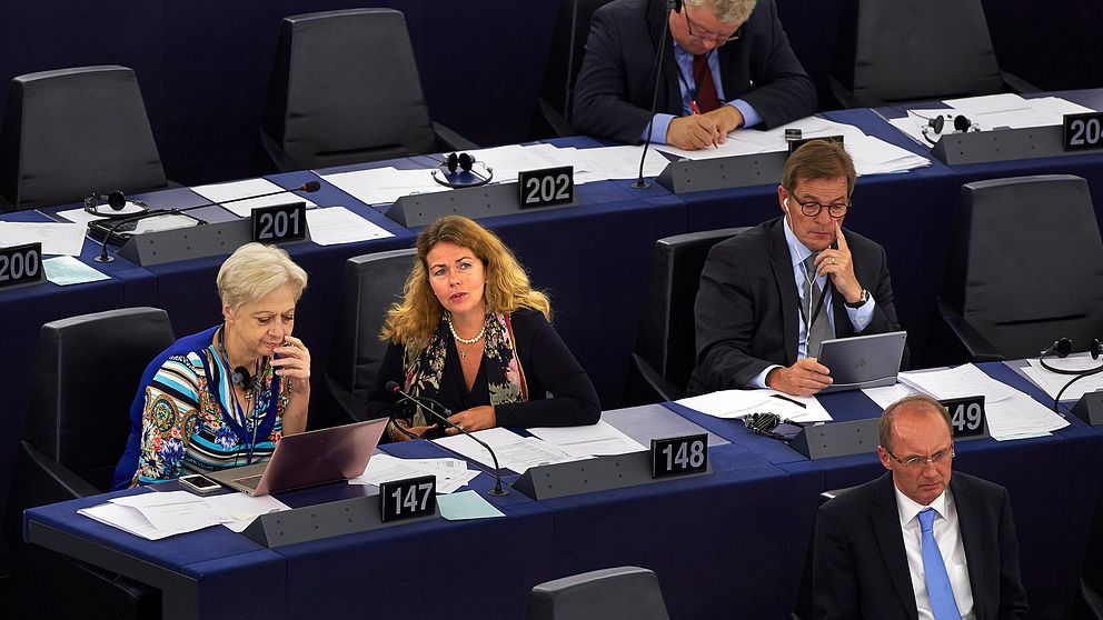 Liberalernas Cecilia Wikström i EU-parlamentet i Strasbourg.
