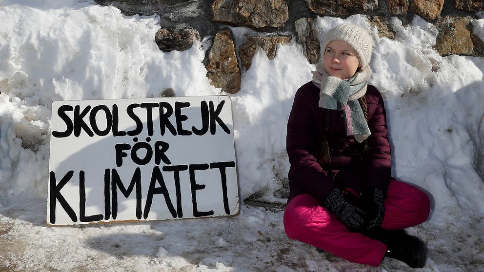 Greta Thunberg i samband med World Economic Forum i Davos.