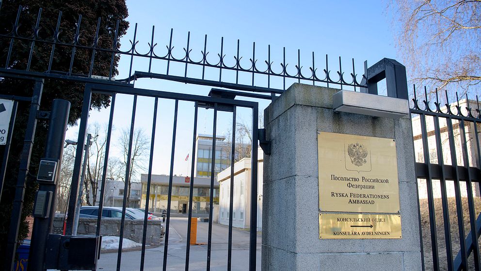Ryska ambassaden på Gjörwellsgatan i Stockholm.