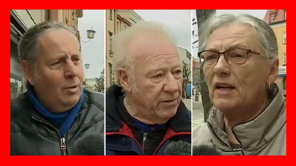 Tre Katrineholmsbor – två män och en kvinna – som intervjuas i klippet.