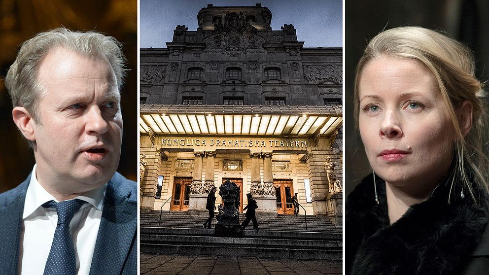 Teaterchefen Eirik Stubø och den fasta Dramaten-skådespelaren Julia Dufvenius deltog båda på krismötet under onsdagen