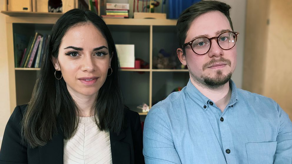 Familjehemssekreterarna Paulina Vidal och Jonatan Ordenes Robertsson på Södertälje kommun.