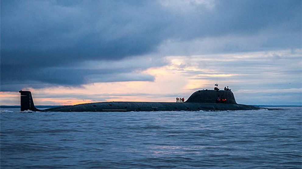 Ryska atomubåten Severodvinsk vid ett tidigare test av Kalibr kryssningsrobot i Barents hav i augusti 2018.