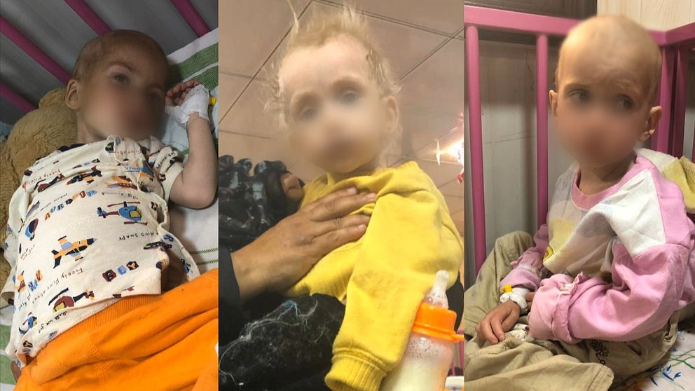 Tre av Mikael Skråmos barn, som är födda hos terrorgruppen IS, ska finnas på ett sjukhus i staden Hasaka i norra Syrien.