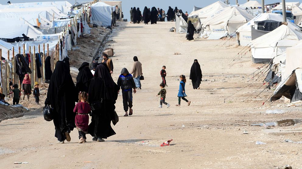 Uppsamlingslägret al-Hol dit IS-medlemmars kvinnor och barn förs.
