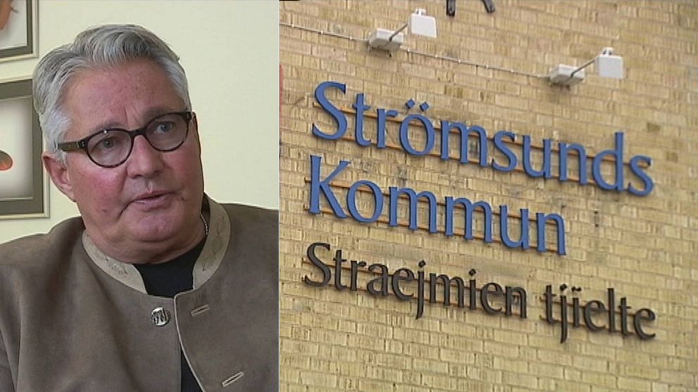 Bild på Göran Bergström, man i grått hår och glasögon, samt en bild på skylt med texten Strömsunds kommun