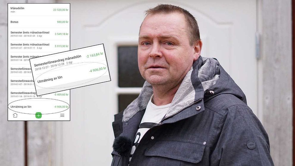 Krister Fredriksson fick en chock när Kronofogdemyndigheten ringde och berättade att löneutmätningarna från december till nu aldrig betalats in.