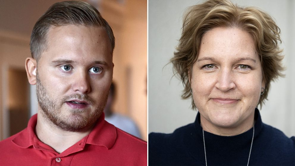 Sverigedemokraternas Henrik Vinge, samt Liberalernas Karin Karlsbro.