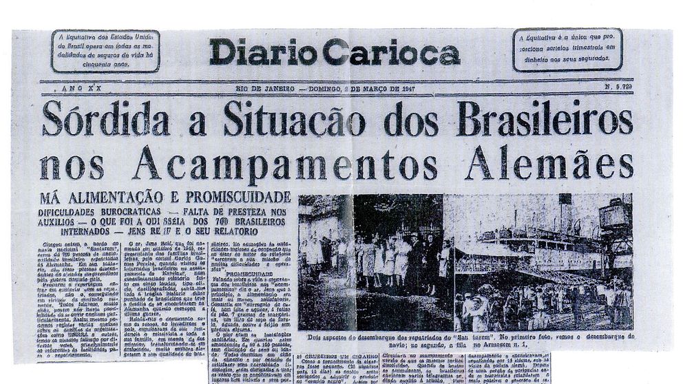 Tidningen Diario Carioca rapporterade om passagerarna från Tyskland som anlände till Rio de Janeiro med fartyget Santarém den 2 mars 1947. Ombord fanns familjen Sommerlath.