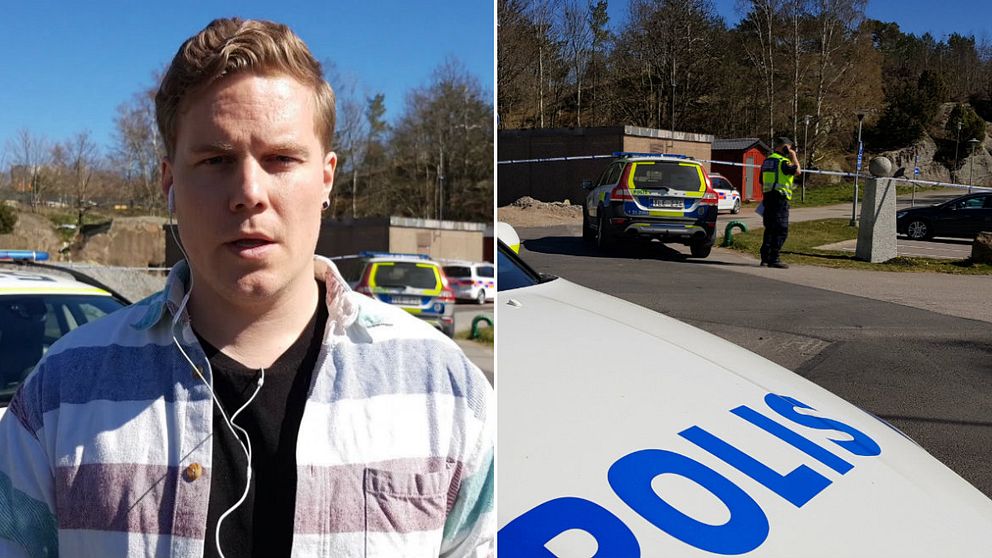 Reporter, poliser på plats