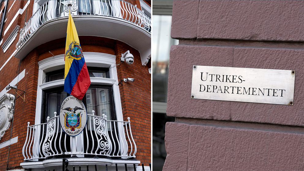 Ecuadors ambassad i London och Utrikesdepartementet vid Gustav Adols torg. Arkivbilder.