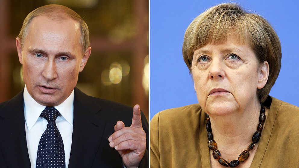 Vladimir Putin och Angela Merkel.