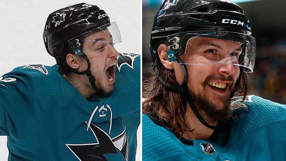 Kevin Labanc och Erik Karlsson i San Jose Sharks.