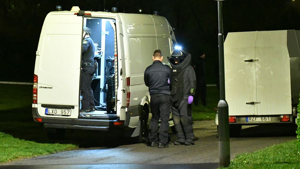 Nationella bombskyddet skickades till huset i Hermodsdal för att undersöka föremålet.