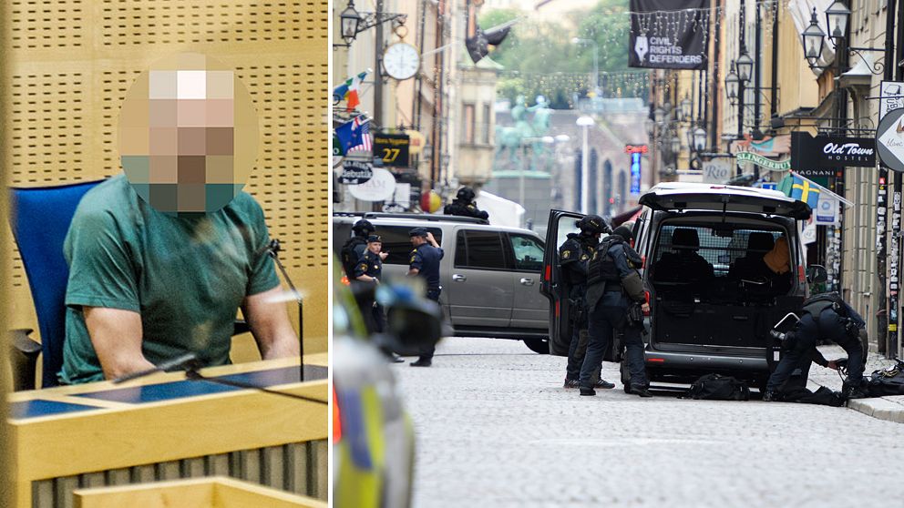 Stora delar av Gamla stan och andra områden i centrala Stockholm spärrades av i samband med bombhotet.