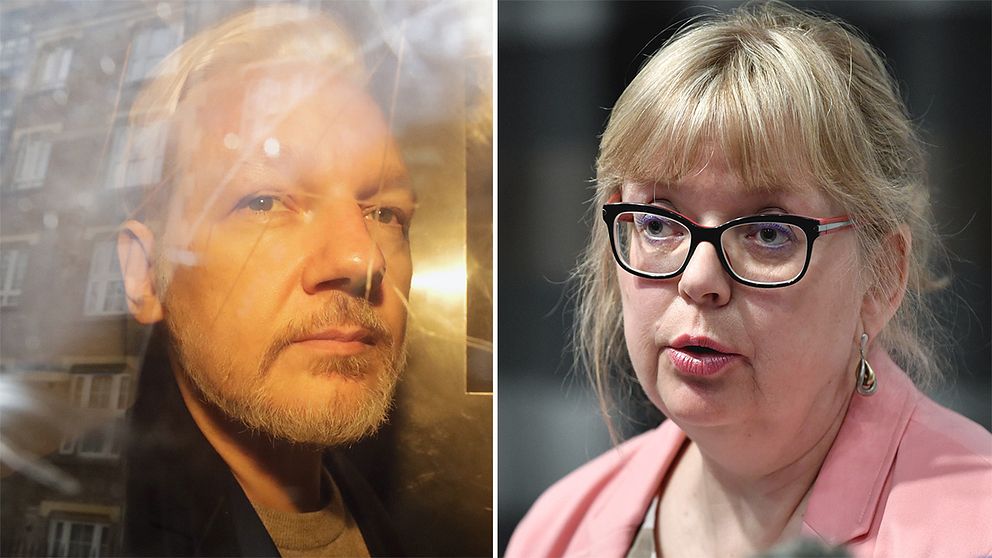 Wikileaks grundare Julian Assange och vice överåklagaren Eva-Marie Persson.
