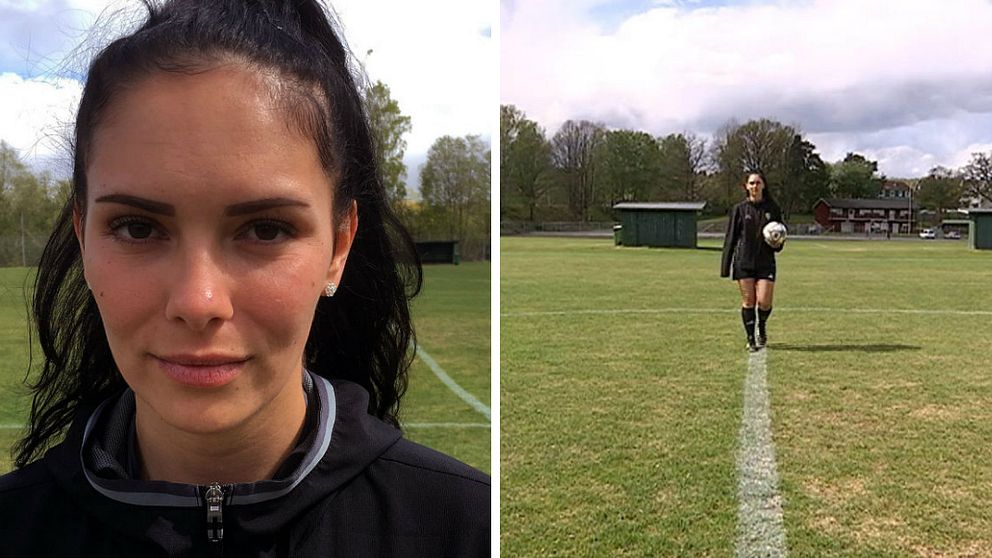 Hör Jönköpings enda kvinnliga fotbollsdomare Adela Krakonja berätta om sitt yrkesval