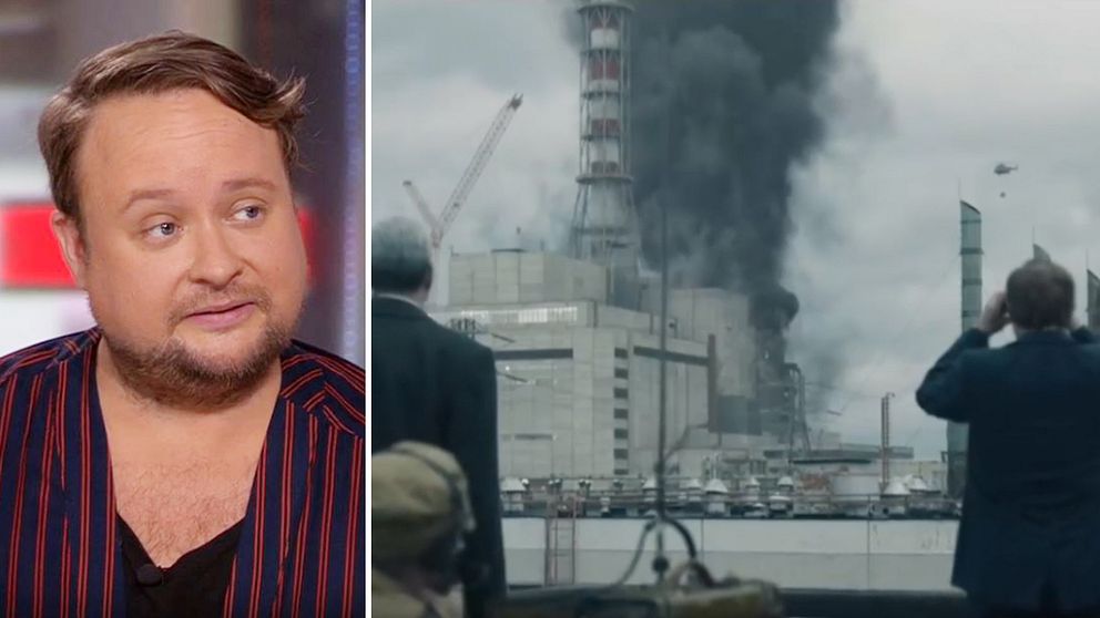 SVT:s tv-kritiker Linus Fremin och en bild från nya serien ”Chernobyl”.