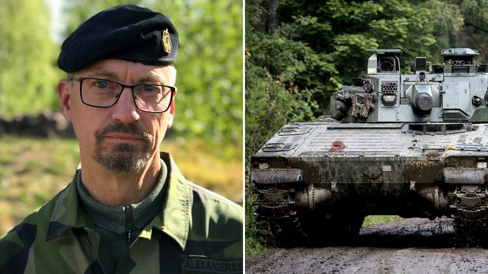 Överste Bengt Alexandersson och en stridsvagn