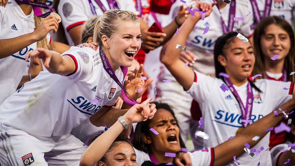 Ada Hegerberg gjorde tre mål för Lyon.