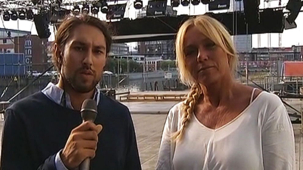 Leo Razzak och Anne Lundberg, programledare i jobbdebatten.