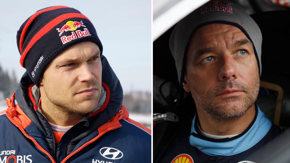 Sebastien Loeb (till höger) väljs före Andreas Mikkelsen (till vänster) igen.