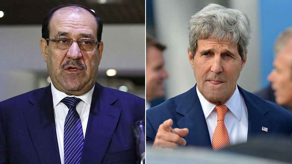 Iraks premiärminister Nuri al-Maliki och USA:s utrikesminister John Kerry