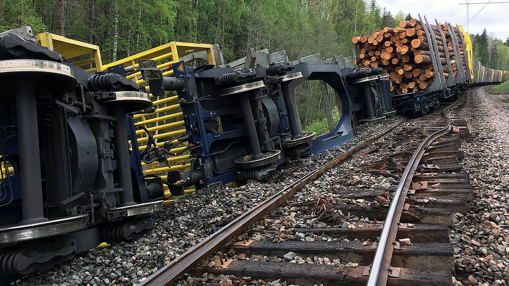 Godståg urspårat mellan Sollefteå och Långsele.