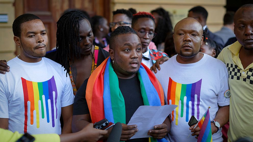 Representanter för Kenyas hbtq-grupper efter domstolens besked.