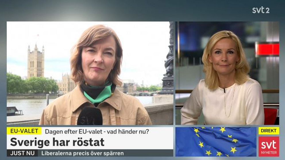 Bild från sändningen dagen efter EU-valet.