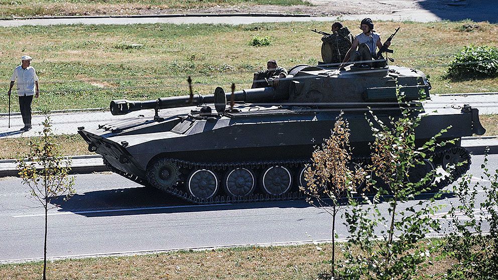 Pro-rysk tank i Donetsk.