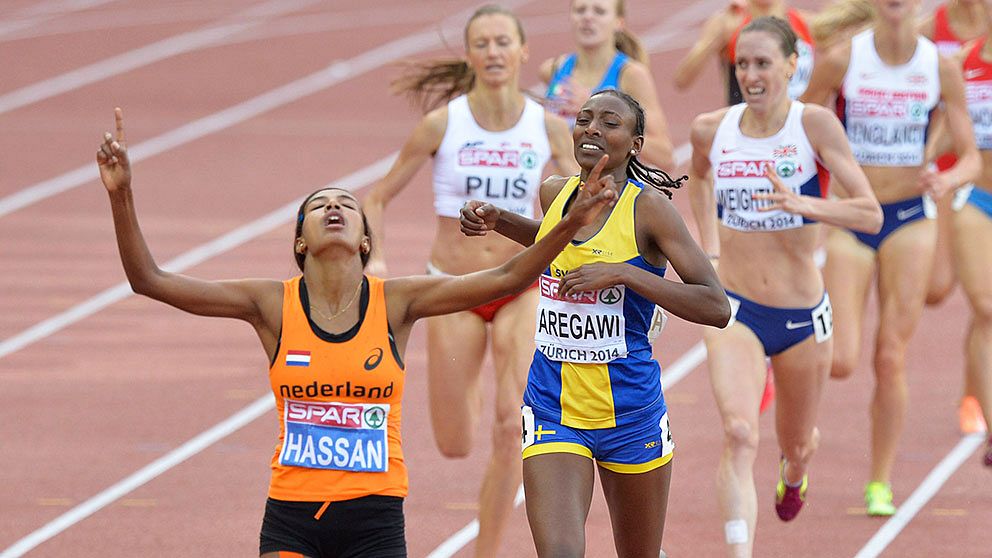 Det räckte inte riktigt hela vägen. Abeba Aregawi fick se sig slagen av Storbritanniens Sifan Hassan, som vann EM-guld i damernas 1.500 meter på friidrotts-EM i Zürich.