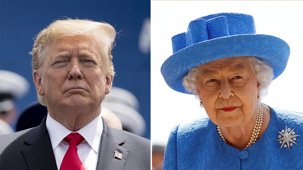 Donald Trump och drottning Elizabeth.