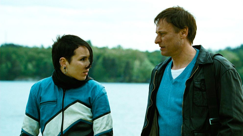Lisbeth Salander (Noomi Rapace) och Mikael Blomkvist (Michael Nyqvist) 2014.