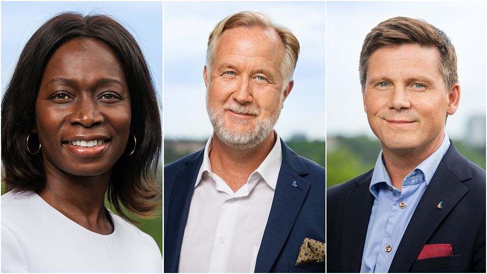 Bild på Liberalernas kandidater till partiledare, Nyamko Sabuni, Johan Pehrson och Erik Ullenhag.